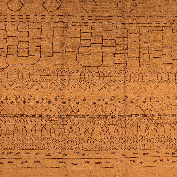 Square Machine Washable Solid Orange Modern Area Rugs, wshurb1233org