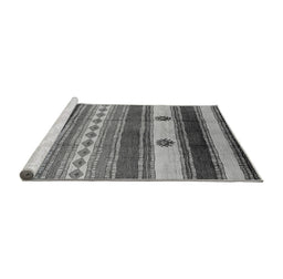 Sideview of Machine Washable Southwestern Gray Country Rug, wshurb1234gry