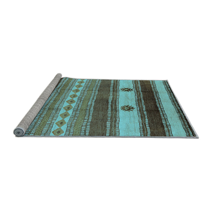 Sideview of Machine Washable Southwestern Light Blue Country Rug, wshurb1234lblu