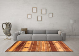 Machine Washable Southwestern Orange Country Area Rugs in a Living Room, wshurb1234org