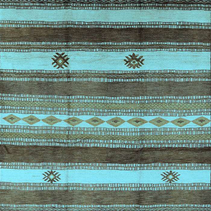 Square Southwestern Light Blue Country Rug, urb1234lblu