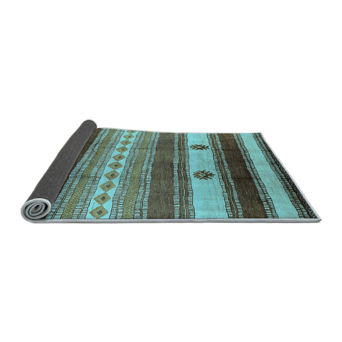 Sideview of Southwestern Light Blue Country Rug, urb1234lblu