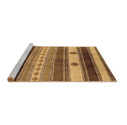 Sideview of Machine Washable Southwestern Brown Country Rug, wshurb1234brn