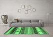 Machine Washable Southwestern Emerald Green Country Area Rugs in a Living Room,, wshurb1234emgrn