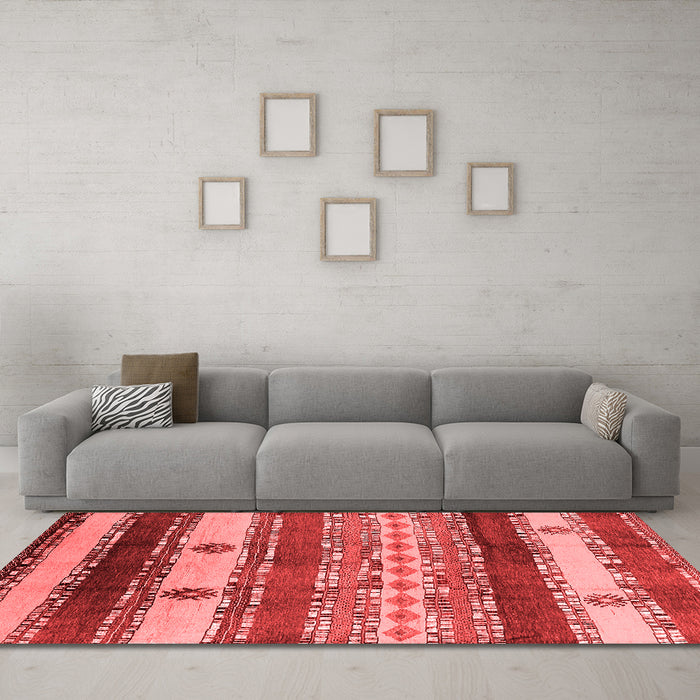 Country Red Washable Rugs