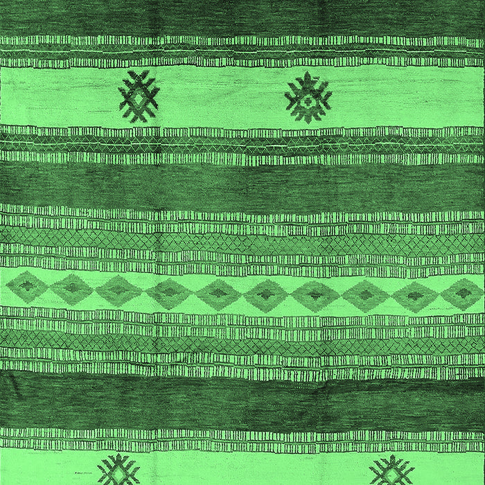 Machine Washable Southwestern Emerald Green Country Area Rugs, wshurb1234emgrn