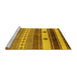 Sideview of Machine Washable Southwestern Yellow Country Rug, wshurb1234yw