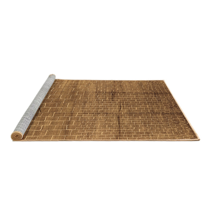 Sideview of Machine Washable Solid Brown Modern Rug, wshurb1235brn