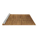 Sideview of Machine Washable Solid Brown Modern Rug, wshurb1235brn