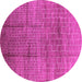 Round Solid Pink Modern Rug, urb1235pnk