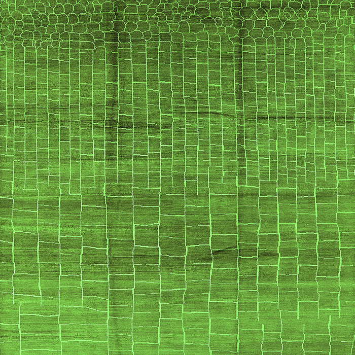 Square Machine Washable Solid Green Modern Area Rugs, wshurb1235grn