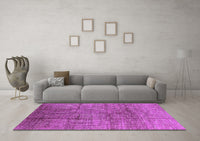 Machine Washable Solid Purple Modern Rug, wshurb1235pur