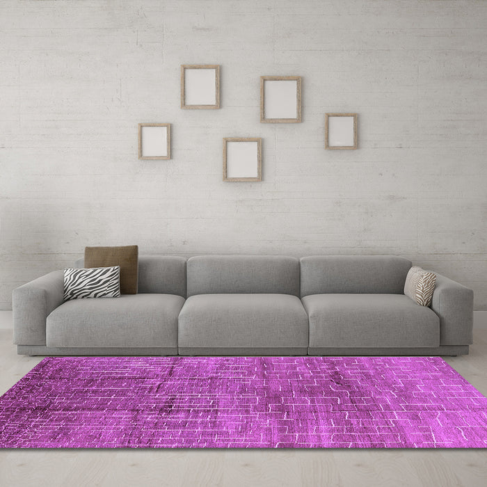 Machine Washable Solid Purple Modern Area Rugs in a Living Room, wshurb1235pur