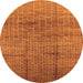 Round Machine Washable Solid Orange Modern Area Rugs, wshurb1235org