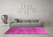 Machine Washable Solid Pink Modern Rug in a Living Room, wshurb1235pnk