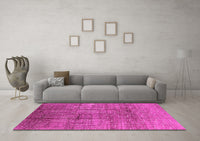 Machine Washable Solid Pink Modern Rug, wshurb1235pnk