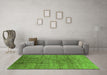 Machine Washable Solid Green Modern Area Rugs in a Living Room,, wshurb1235grn
