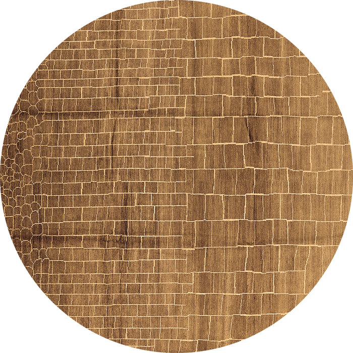 Round Machine Washable Solid Brown Modern Rug, wshurb1235brn