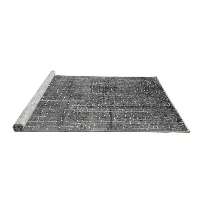 Sideview of Machine Washable Solid Gray Modern Rug, wshurb1235gry