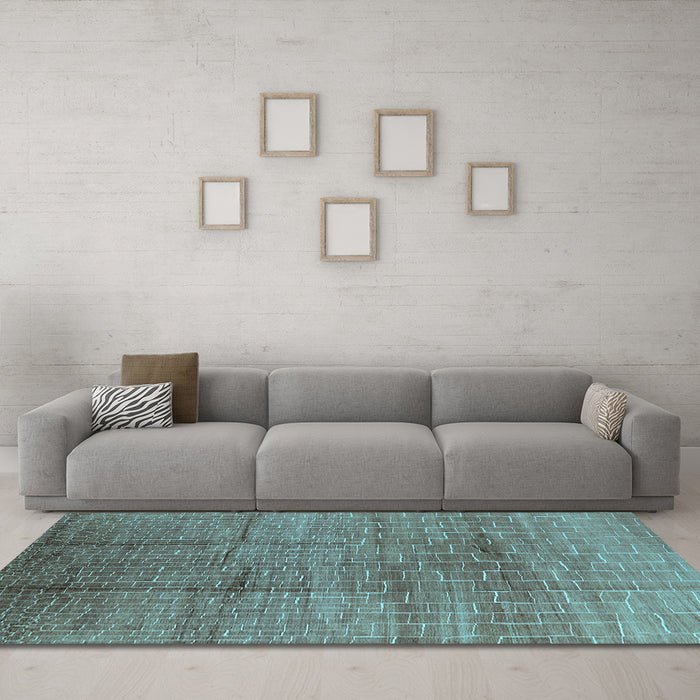 Machine Washable Solid Light Blue Modern Rug in a Living Room, wshurb1235lblu