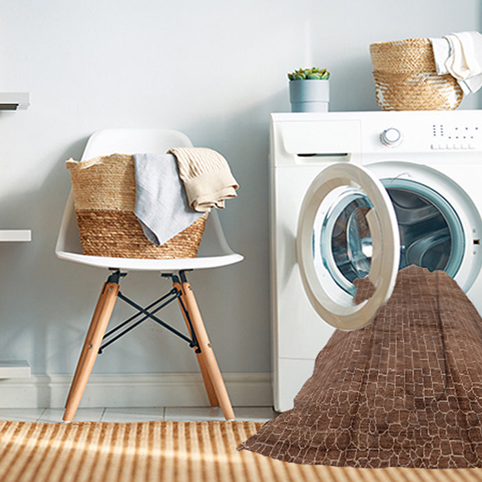 Machine Washable Industrial Modern Light Copper Gold Rug in a Washing Machine, wshurb1235