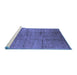 Sideview of Machine Washable Solid Blue Modern Rug, wshurb1235blu