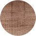 Round Mid-Century Modern Light Copper Gold Solid Rug, urb1235