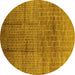 Round Solid Yellow Modern Rug, urb1235yw