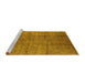 Sideview of Machine Washable Solid Yellow Modern Rug, wshurb1235yw