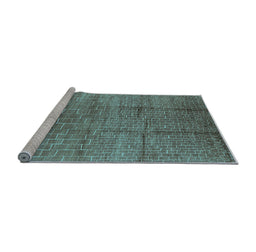 Sideview of Machine Washable Solid Light Blue Modern Rug, wshurb1235lblu