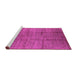 Sideview of Machine Washable Solid Pink Modern Rug, wshurb1235pnk