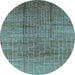 Round Solid Light Blue Modern Rug, urb1235lblu