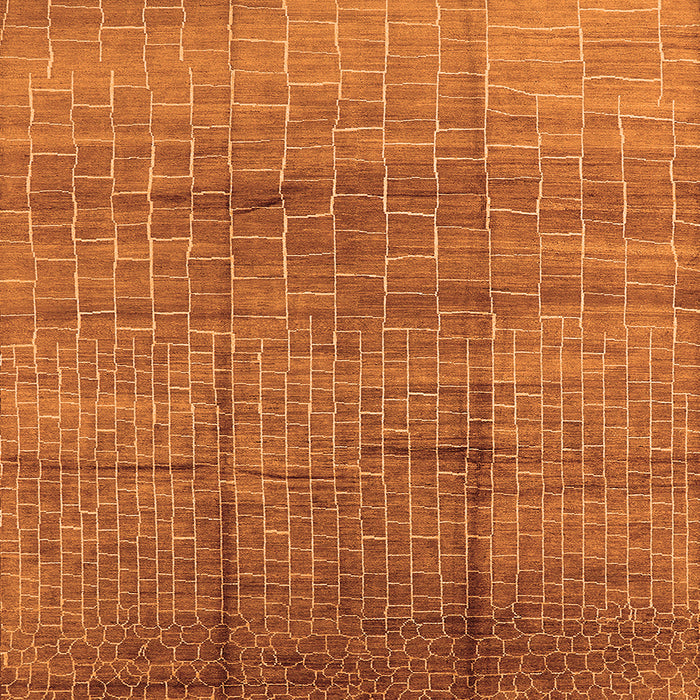 Square Solid Orange Modern Rug, urb1235org