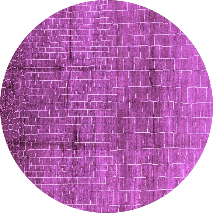 Round Machine Washable Solid Purple Modern Area Rugs, wshurb1235pur
