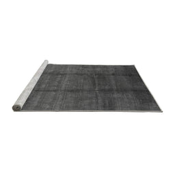 Sideview of Machine Washable Persian Gray Bohemian Rug, wshurb1236gry