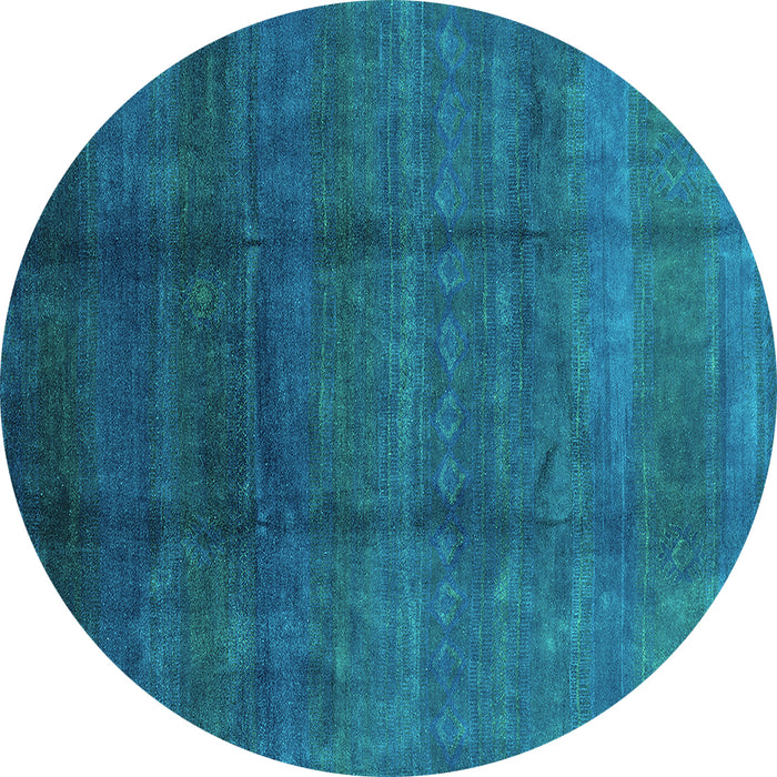 Round Persian Turquoise Bohemian Rug, urb1236turq