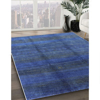 Mid-Century Modern Blue Persian Rug, urb1236