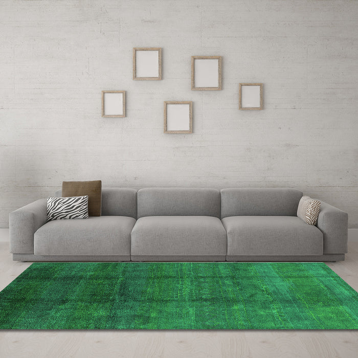 Machine Washable Persian Green Bohemian Area Rugs in a Living Room,, wshurb1236grn