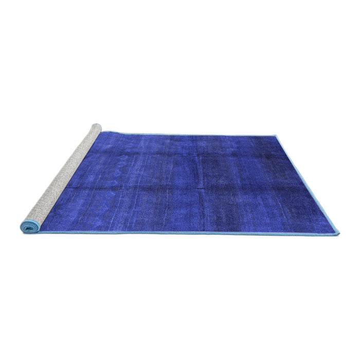 Sideview of Machine Washable Persian Blue Bohemian Rug, wshurb1236blu