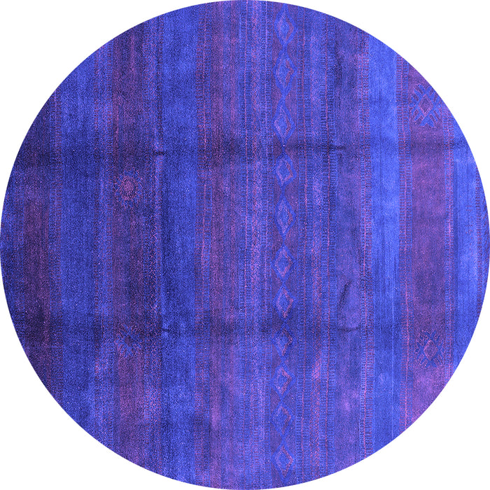 Round Machine Washable Persian Purple Bohemian Area Rugs, wshurb1236pur