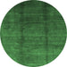 Round Persian Emerald Green Bohemian Rug, urb1236emgrn