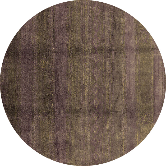 Round Machine Washable Persian Brown Bohemian Rug, wshurb1236brn