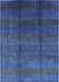 Machine Washable Industrial Modern Blue Rug, wshurb1236