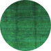 Round Persian Green Bohemian Rug, urb1236grn