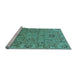 Sideview of Machine Washable Oriental Light Blue Traditional Rug, wshurb1237lblu