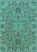 Machine Washable Oriental Light Blue Traditional Rug, wshurb1237lblu