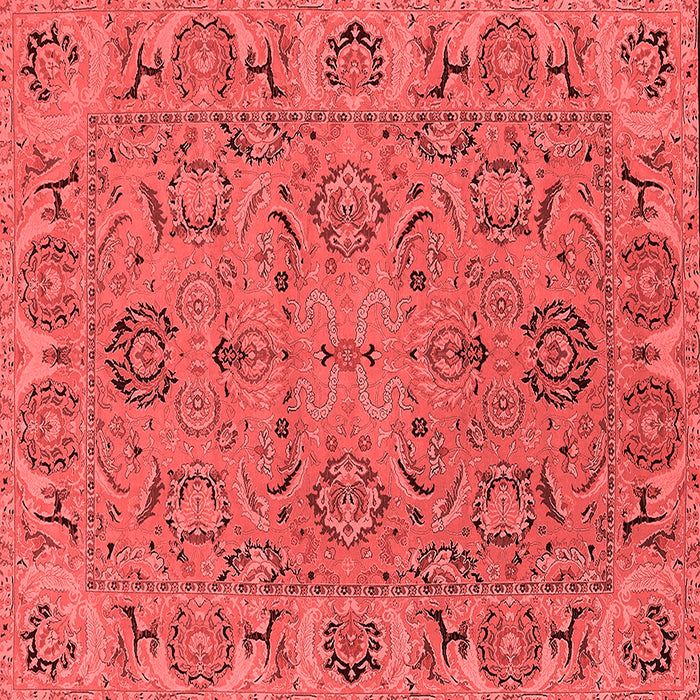 Machine Washable Oriental Red Traditional Rug, wshurb1237red