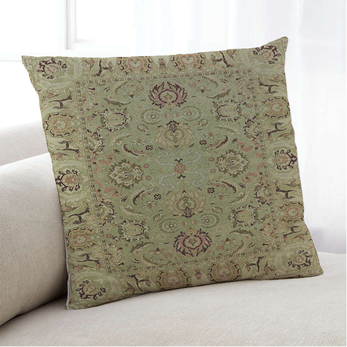Lifestyle Image of Mid-Century Modern Urban Square Oak Brown Throw Pillow, 18 inch by 18 inch, pwurb1237