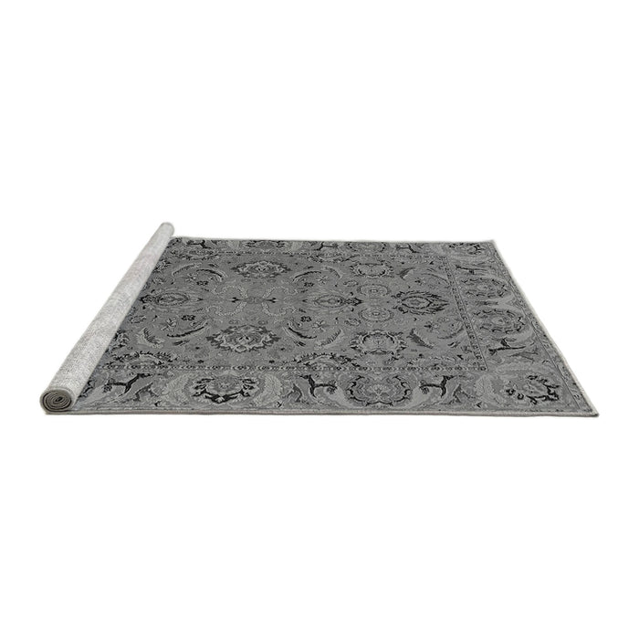 Sideview of Machine Washable Oriental Gray Traditional Rug, wshurb1237gry