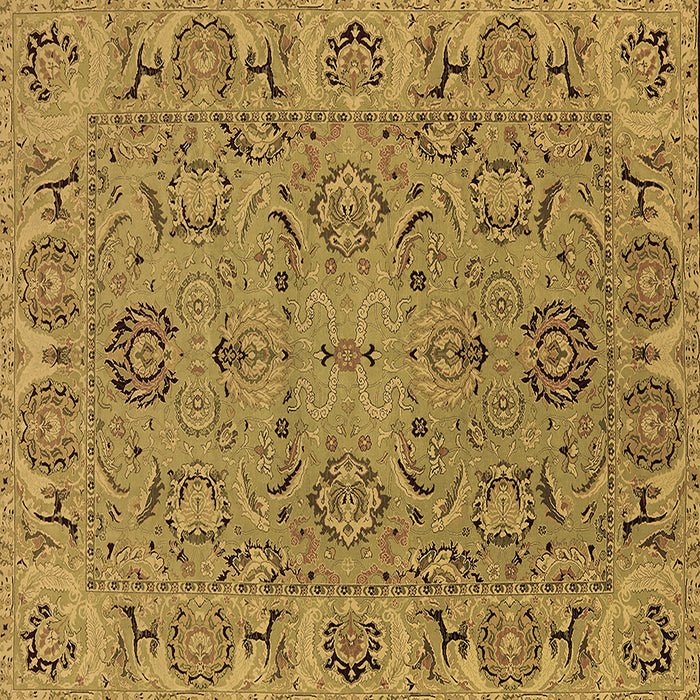 Square Machine Washable Oriental Brown Traditional Rug, wshurb1237brn